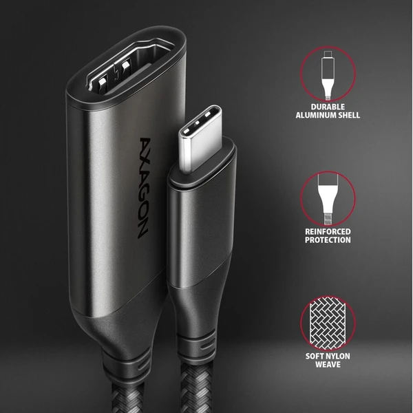 AXAGON USB-C/HDMI redukce 4K 0,25m černá - Kabely a redukce - Obrázek 8146b59084bd42d1bbce12e7468ed31a