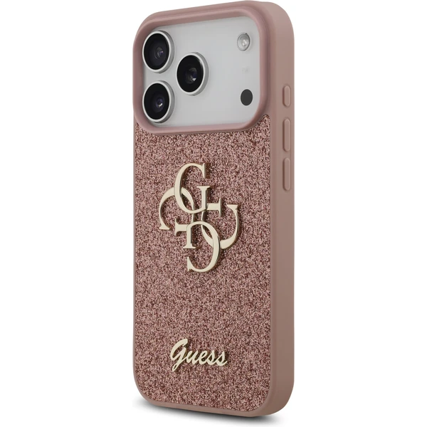 Guess PU Fixed Glitter 4G Metal Logo kryt iPhone 17 Pro růžový - Pouzdra - Obrázek 81716f493beb4ecea34427fe1c6ea115