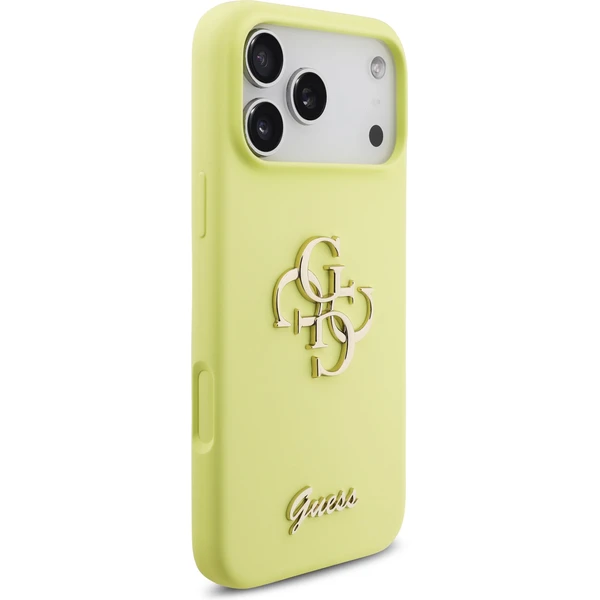 Guess Liquid Silicone 4G Metal Logo kryt iPhone 17 Pro Max žlutý - Pouzdra - Obrázek 817d94d14ee3411baa9380cdacf9cb9a