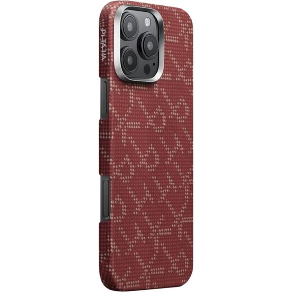 Pitaka Tactile Woven Case kryt iPhone 16 Pro Max PTK Red/Gold
