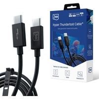 3mk Hyper ThunderBolt Cable USB-C/USB-C napájecí kabel 240W 1m černý - Kabely a redukce