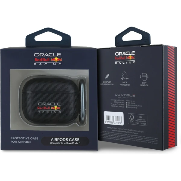 Oracle Red Bull Racing PU karbonové pouzdro AirPods 3 černé - Pouzdra - Obrázek 81d6f7768b944189a1b95818f07a44a4
