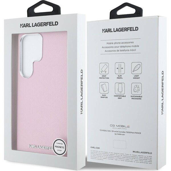 Karl Lagerfeld PU Saffiano Metal Logo and Frame kryt Samsung Galaxy S25 Ultra růžový - Pouzdra - Obrázek 81fa8a66070746d7a55396dd4912a56f