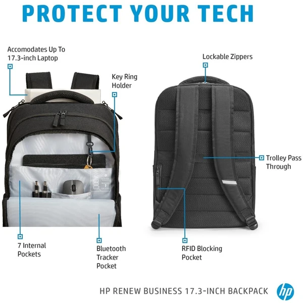 HP Renew Business batoh na notebook 17,3" černý - Batohy - Obrázek 820G000K01