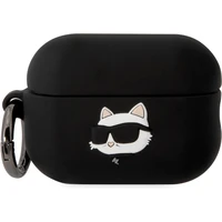 Karl Lagerfeld 3D Logo NFT Choupette Head Silikonové pouzdro Airpods Pro 2 černé - Pouzdra