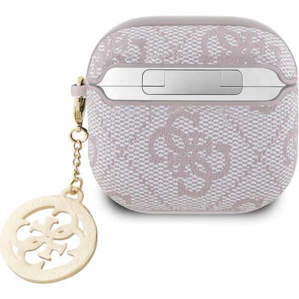 Guess 4G Script PC/PU Charm pouzdro AirPods 4 růžové - Pouzdra - Obrázek 8218dfb54c4e4660b0d4530207cd5eee