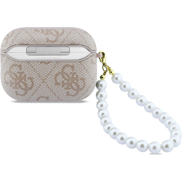 Guess PU 4G Classic Logo Pearl Strap pouzdro AirPods Pro 3 růžové - Pouzdra - Obrázek 82221a262e174831bb69b4504b9abb3f