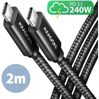 AXAGON BUCM2-CM20AB USB-C/USB-C napájecí kabel 240W 2m černý - Kabely a redukce