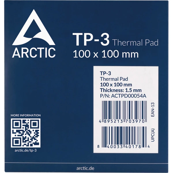 Arctic teplovodivá podložka - TP-3 100 x 100 x 1,5 - Teplovodivé pasty a pásky - Obrázek 82P9000O01
