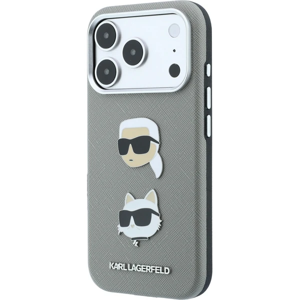 Karl Lagerfeld PU Semi Wrap Saffiano K&CH Heads kryt iPhone 18 Pro Max šedý - Pouzdra - Obrázek 82ad9a953803436ca3948c6004f16e1f