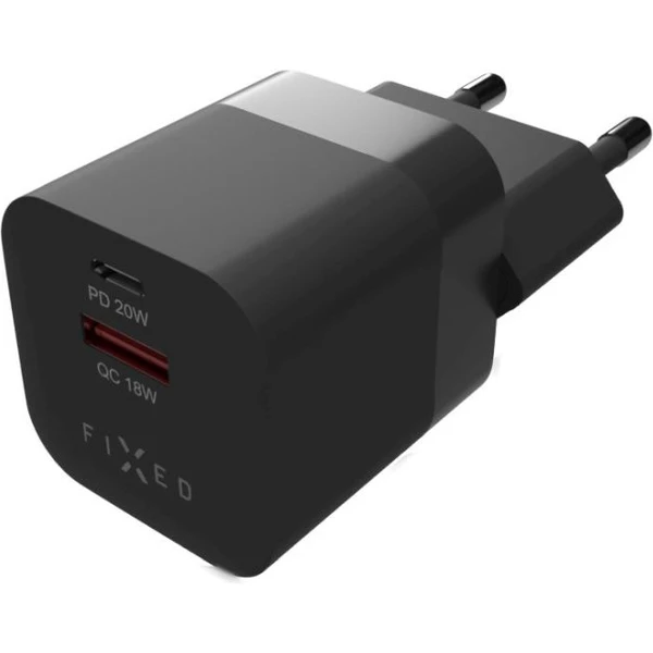 FIXED Mini nabíječka s USB-C a USB-A výstupem PD 20W a QC 3.0 černá - Nabíječky - Obrázek 82e8d336499049938638873dd2eab14c