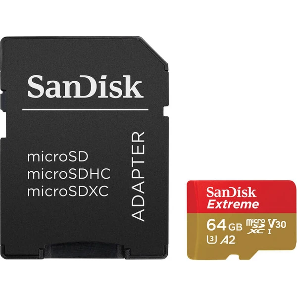 SanDisk micro SDXC karta 64GB Extreme Action Cams and Drones + adaptér - Paměťové karty - Obrázek 8332000P01
