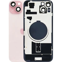 Náhradní zadní sklo pro iPhone 15 Plus růžové - Náhradní zadní skla