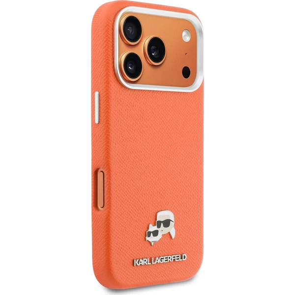 Karl Lagerfeld PU Karl and Choupette Heads Pins MagSafe kryt iPhone 17 Pro oranžový - Pouzdra - Obrázek 83499bb36e794b9a8566766925480c92