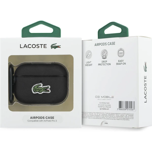 Lacoste Petit Pique Croc Logo Patch Pouzdro pro AirPods Pro 3 černé - Pouzdra - Obrázek 835e6ee156ca4da7ab167b51df7c73e5