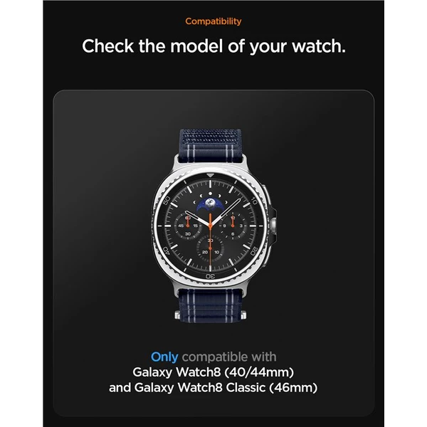 Spigen Fabric Band řemínek (hook-and-loop) Samsung Galaxy Watch8 46/44/40mm námořně modrý - Řemínky - Obrázek 836337b77a1245f392544f06196e42e7