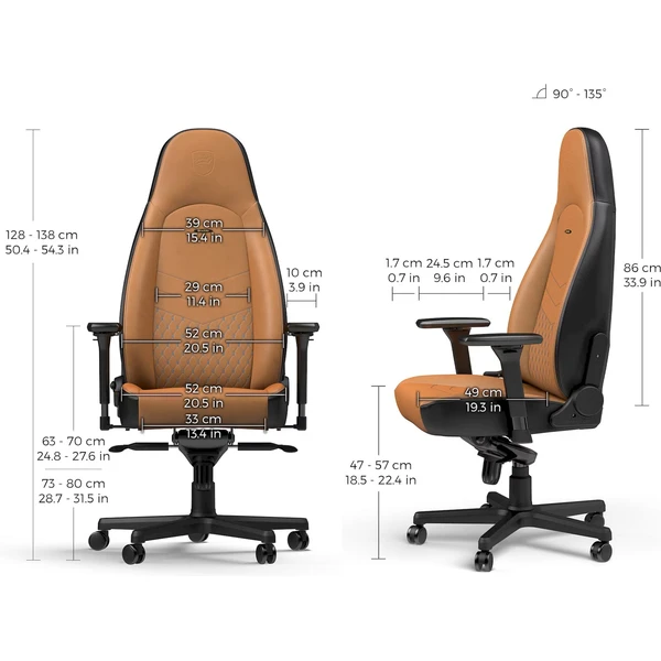 noblechairs ICON Real Leather herní židle béžovočerná - Židle - Obrázek 838A000P01