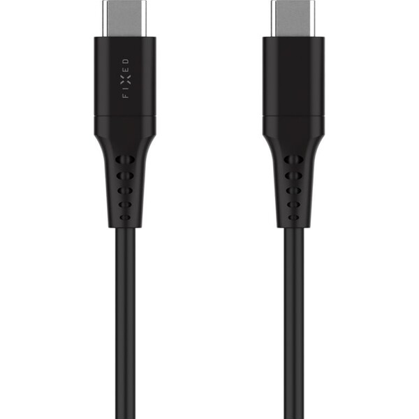 FIXED Liquid silicone USB-C/USB-C napájecí kabel 60W 0,3m černý