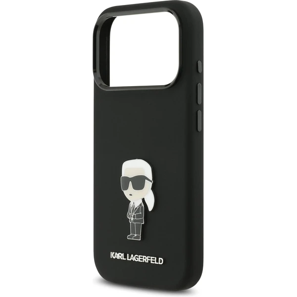 Karl Lagerfeld Liquid Silicone Metal Ikonik kryt iPhone 17 Pro černý - Pouzdra - Obrázek 83cf7efae5b749a389064e59349fb18e