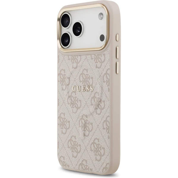 Guess PU Leather 4G Gold Frame MagSafe kryt iPhone 17 Pro Max růžový - Pouzdra - Obrázek 83eeb36af0644ba1ae9ee2805a2a1a01