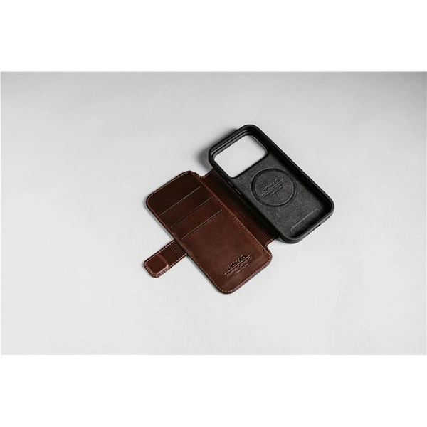 Nomad Modern Leather Folio (Horween) MagSafe kožené pouzdro iPhone 17 Pro Rustic Brown - Pouzdra - Obrázek 8401bb80dcad4e40aac13bcfaea9b5bd