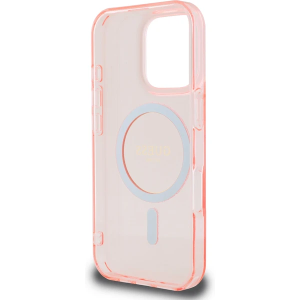 Guess IML Glitter Ring MagSafe kryt pro iPhone 16 Pro růžový - Pouzdra - Obrázek 84041718f5e740c49f384c9f953ca41c