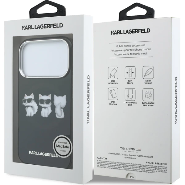 Karl Lagerfeld IML Choupette Trio Watercolor MagSafe kryt iPhone 17 Pro černý - Pouzdra - Obrázek 841f5d89edbe4f1fb5b5d16a0ec0a6da