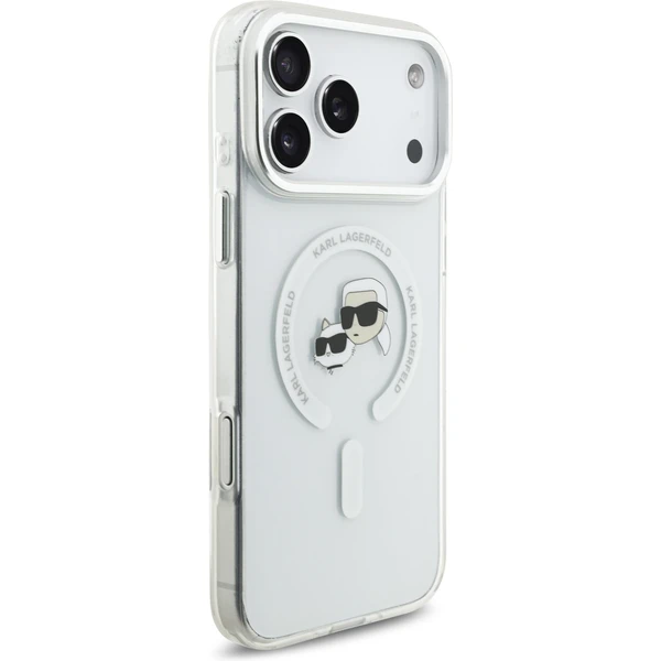 Karl Lagerfeld IML K&CH Heads Metal Frame MagSafe kryt iPhone 17 Pro Max čirý - Pouzdra - Obrázek 8420ab5ad4804df6b57f9733bee98cac