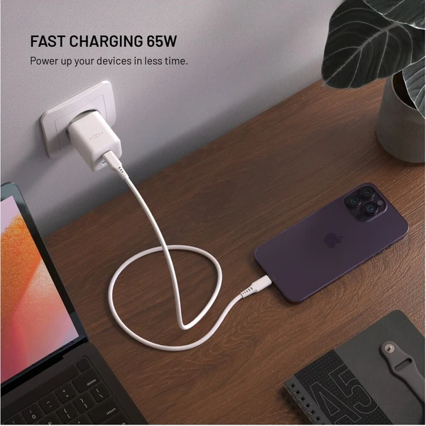 FIXED Mini GaN nabíječka s 2x USB-C/USB-A a podporou PD, 65W, bílá - Nabíječky - Obrázek 8426bf99f71f488880212884858dd36d