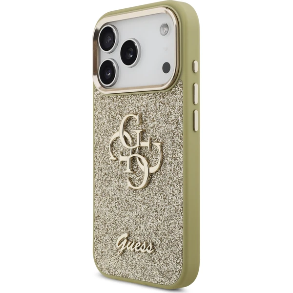 Guess PU Fixed Glitter 4G Metal Frame kryt iPhone 17 Pro zlatý - Pouzdra - Obrázek 8436cb97c2264660b875e8355fc118f2