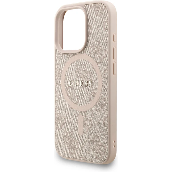 Guess PU Leather 4G Colored Ring Strap MagSafe kryt iPhone 16 Pro Max růžový - Pouzdra - Obrázek 846cb9ec8d5d44b58b2e1f0558ea7d3e