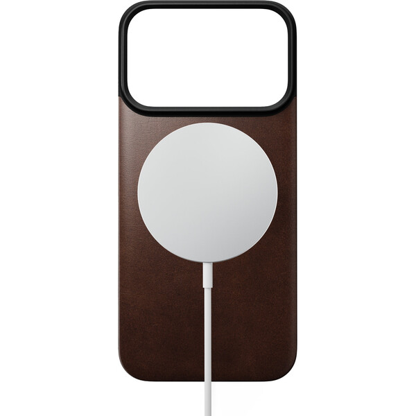 Nomad Magnetic Leather Back (Horween) MagSafe kožený kryt iPhone 18 Pro Rustic Brown - Pouzdra - Obrázek 84739a071b3d494397c642b3bc0b864f