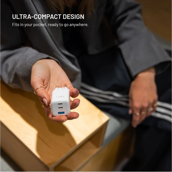 FIXED Mini GaN nabíječka s 2x USB-C/USB-A a podporou PD, 65W, bílá - Nabíječky - Obrázek 84980cccadaf4ca9a2bc52ea95793040
