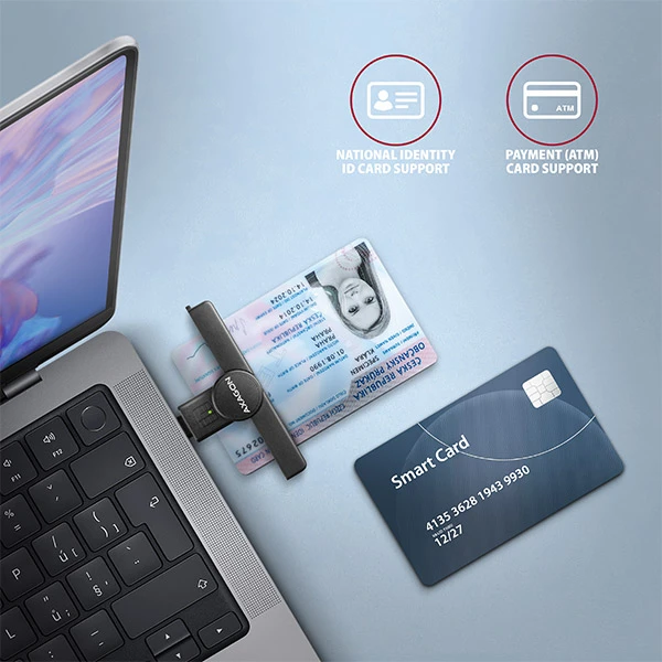 AXAGON CRE-SMPC USB-C PocketReader čtečka kontaktních karet Smart card - Čtečky paměťových karet - Obrázek 84N4000701