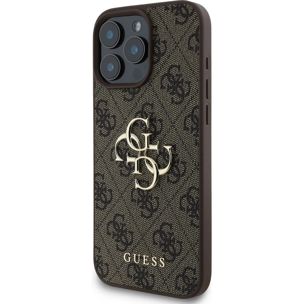 Guess PU 4G Metal Logo kryt pro iPhone 16 Pro hnědý - Pouzdra - Obrázek 84c65ffbcad7444f81ea79876e19f8d1