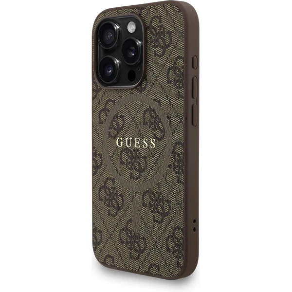 Guess PU Leather 4G Colored Ring Strap MagSafe kryt iPhone 15 Pro Max hnědý - Pouzdra - Obrázek 84dd432d14fb4d2b932c86e19b4cfa9e