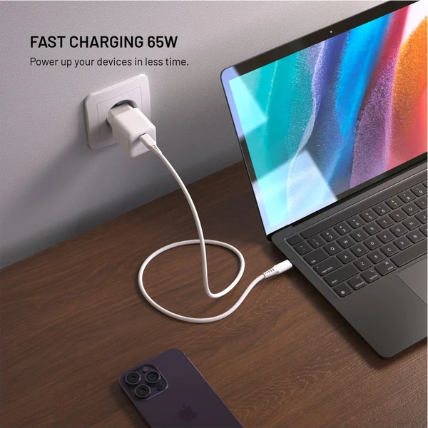 FIXED Mini GaN nabíječka s USB-C a podporou PD, 65W, bílá - Nabíječky - Obrázek 84de6e95eabb43199af29c6b0bfbade5