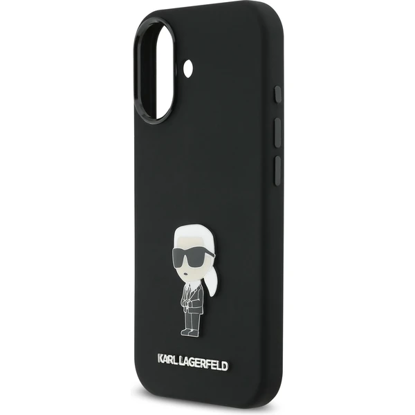Karl Lagerfeld Liquid Silicone Metal Ikonik kryt iPhone 17 černý - Pouzdra - Obrázek 851cec49a8de410d8cb512fa73671323