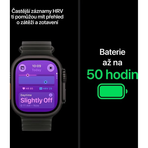 Apple Watch Ultra 4 49mm Černý titan s průsvitně černým Oceánským řemínkem (Další) - Chytré hodinky - Obrázek 8523472801074ac8a6a4ac5e2521d316