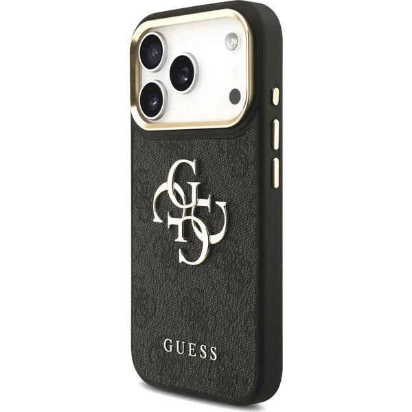 Guess PU Leather 4G Metal Logo Gold Frame kryt iPhone 18 Pro černý - Pouzdra - Obrázek 852947acb23844bd80834194a36c99b5