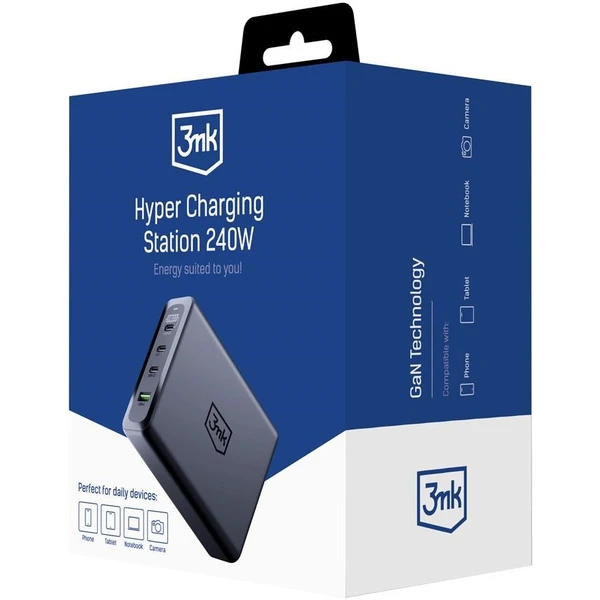 3mk Hyper Charging Station nabíjecí stanice, 240W, GaN, 3x USB-C + 1x USB-A černá - Nabíječky - Obrázek 8532f1ce380a4538b339a1f42b270cbf