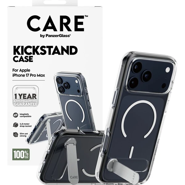 PanzerGlass® CARE Kickstand kryt s MagSafe Apple iPhone 17 Pro Max stříbrný/bílý - Pouzdra - Obrázek 8539b5dd39b2417ba090931b0db9b855