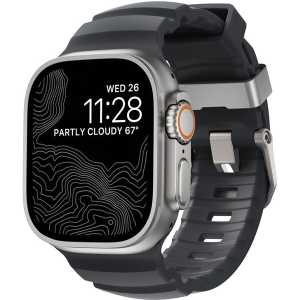 Nomad Rocky Point Band řemínek Apple Watch 49/45/44/42mm stříbrný/tmavě šedý