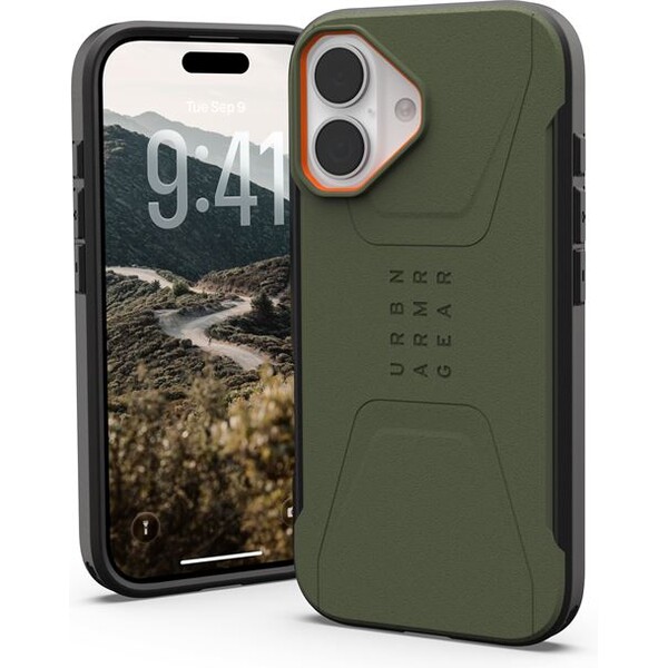 UAG Civilian Magsafe kryt iPhone 17 zelený/oranžový