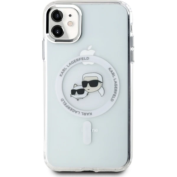 Karl Lagerfeld IML K&CH Heads Metal Frame MagSafe zadní kryt pro iPhone 11 čirý - Pouzdra - Obrázek 85845e5bd4af4b6f9bb1377ee7d145d5