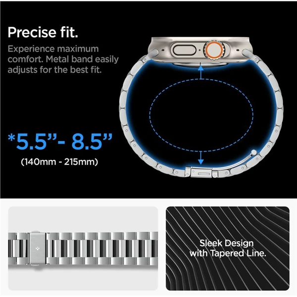 Spigen Modern Fit 316L řemínek Apple Watch 49/45/44/42mm stříbrný - Řemínky - Obrázek 85D5000L01