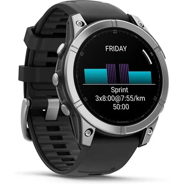 Garmin Fenix E 47 mm nerezová ocel/černý silikonový řemínek - Chytré hodinky - Obrázek 85M7000P01