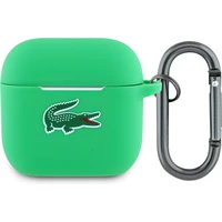 Lacoste Liquid Silicone Croc Logo pouzdro AirPods 4 zelené - Pouzdra