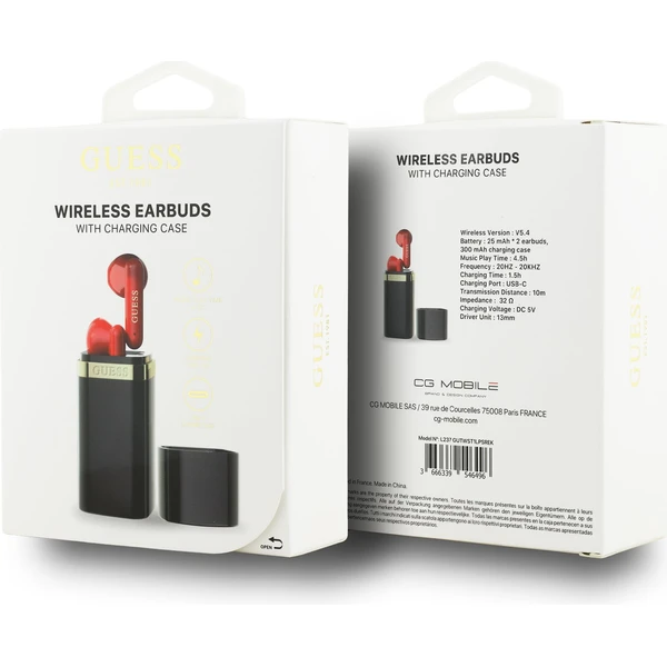 Guess Lipstick Shape TWS Bezdrátová sluchátka černá - Sluchátka - Obrázek 85ba00b4af6241dea7128c7c030d3155