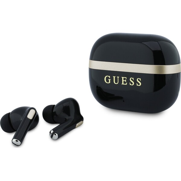 Guess Gold Line Glossy Finish TWS bezdrátová sluchátka černá